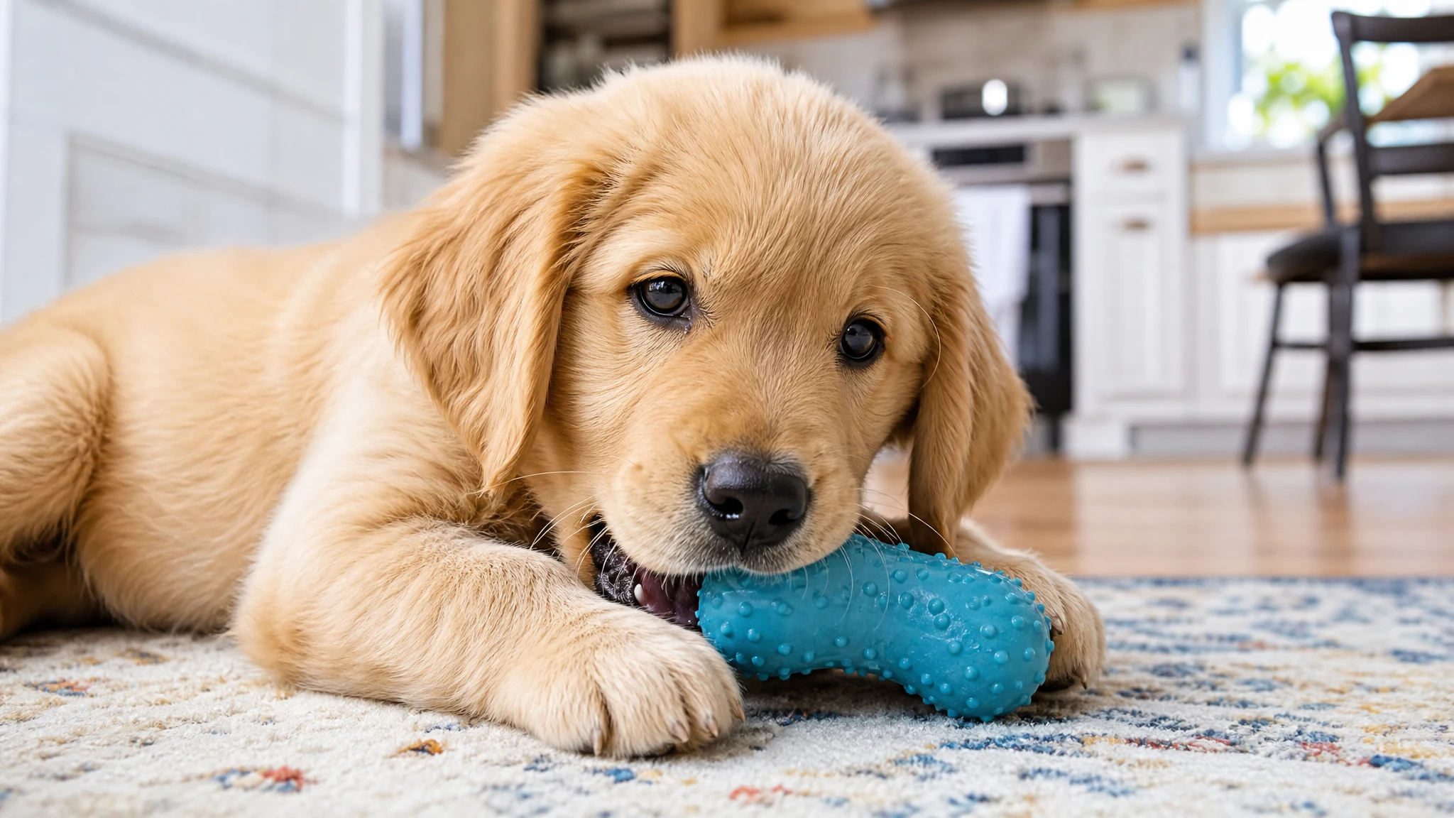 Teething and Safe Chews for a Golden Retriever Puppy, by Age